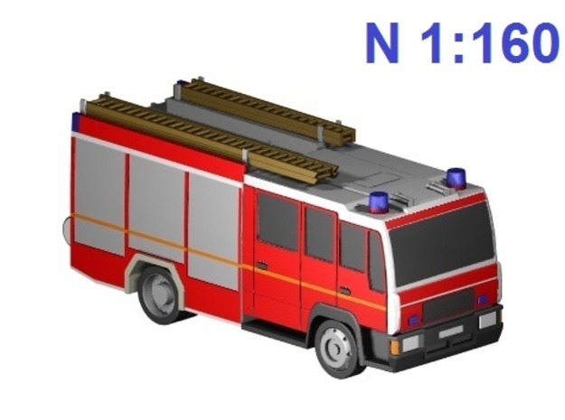 Feuerwehr (LHF) / fire truck (N 1:160) in Smooth Fine Detail Plastic