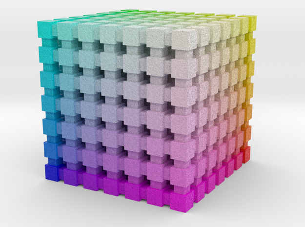 RGB Color Cube: 1 inch in Glossy Full Color Sandstone