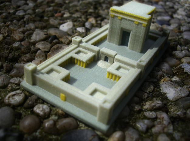 Second Temple - 516 BC - Jerusalem Temple Mount in Full Color Sandstone