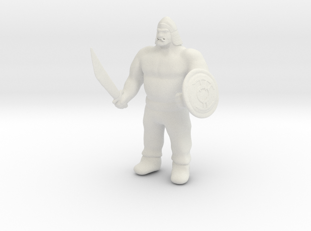 Ogre Warrior in White Natural Versatile Plastic