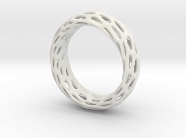 Trous Ring S10 in White Natural Versatile Plastic