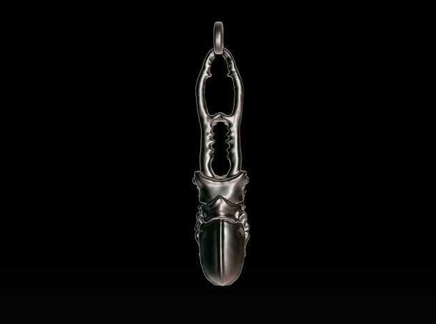 Cyclommatus Beetle Pendant - Hollow 2.8cm in Smooth Fine Detail Plastic