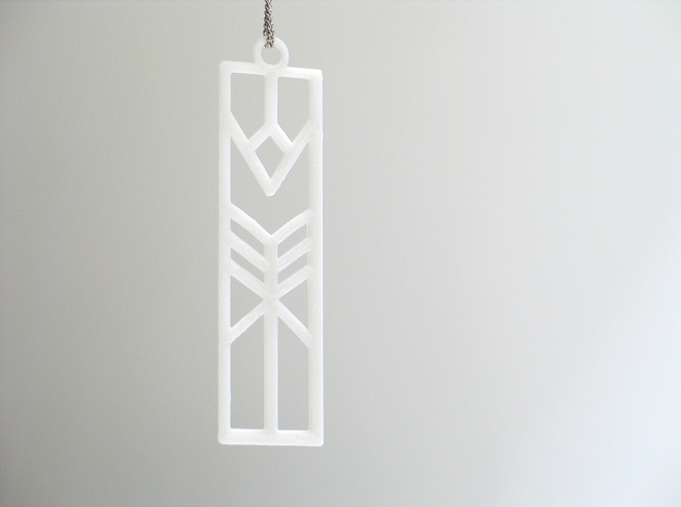 Lilly Art Deco Pendant in White Natural Versatile Plastic