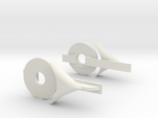 Rear Aero Kit in White Natural Versatile Plastic