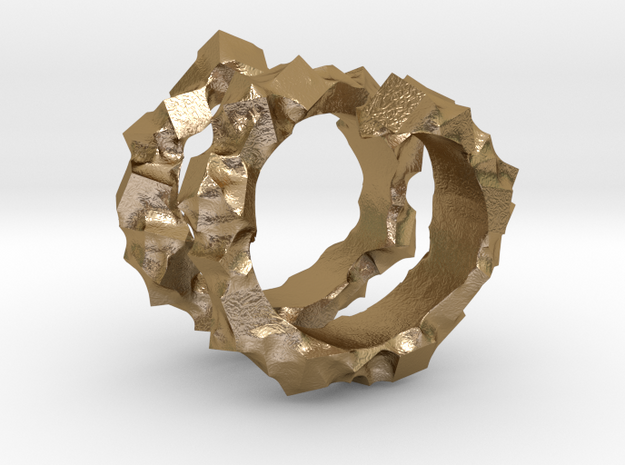 Ring of Cubes No.3 in Polished Gold Steel