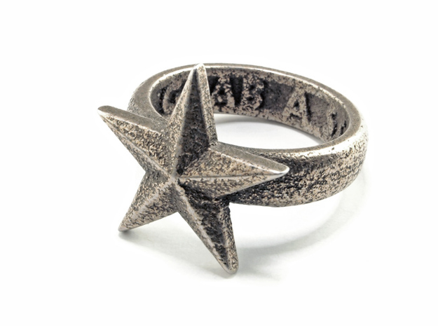 Star Ring (various sizes) in Polished Bronzed Silver Steel