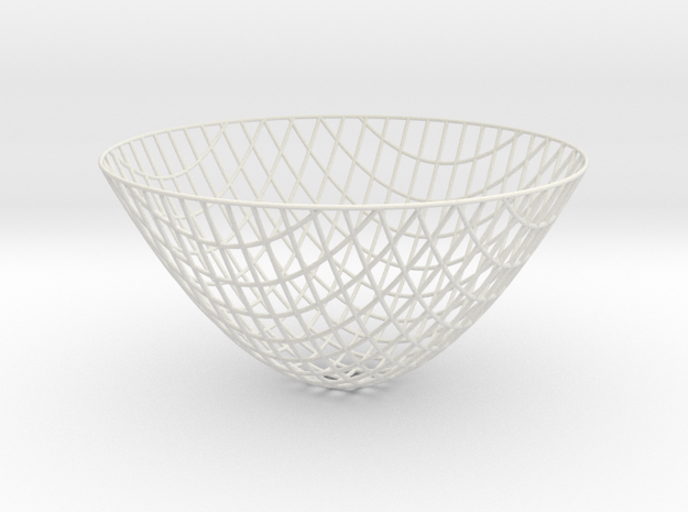 Paraboloid -- XY curves (8in) in White Natural Versatile Plastic