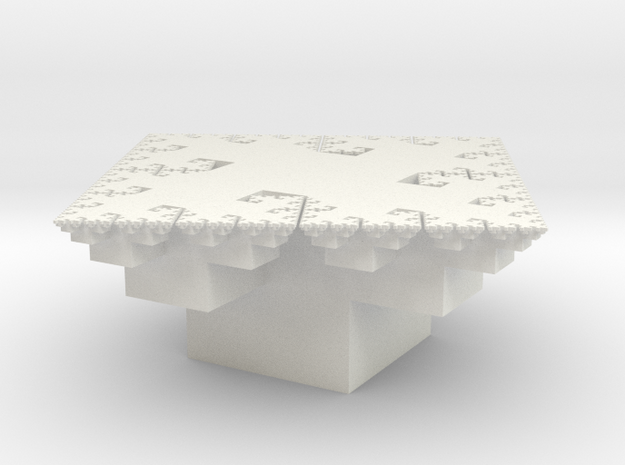 Fractal Arrangement of Cubes in White Natural Versatile Plastic