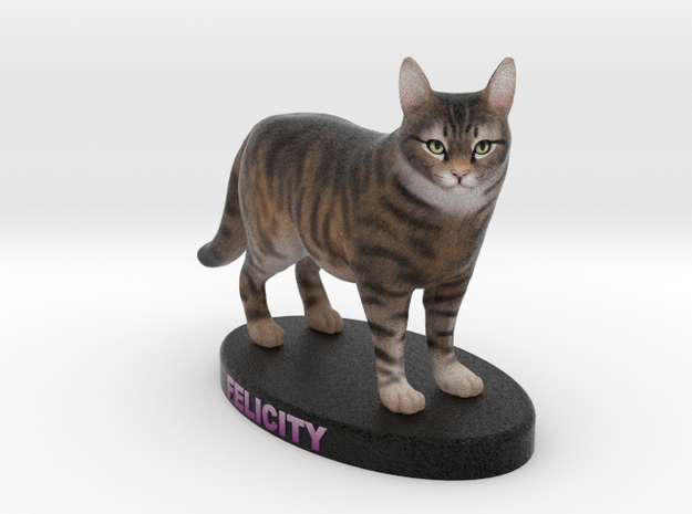 Custom Cat Figurine - Felicity in Full Color Sandstone