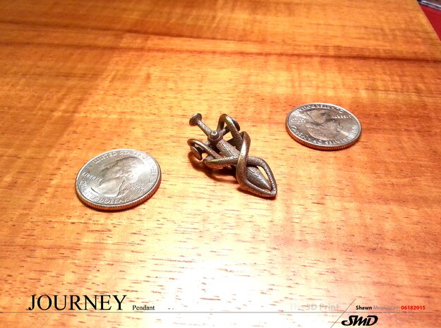 Journey Pendant  in Polished Bronzed Silver Steel