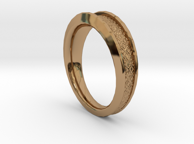 Detailed Ring in Polished Brass