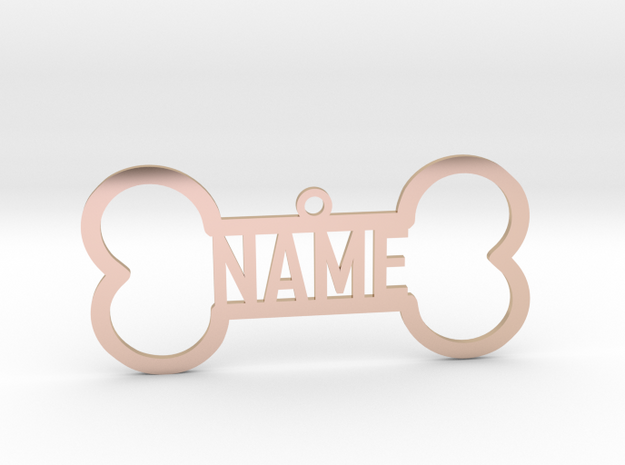Your Name Bone Pendant in 14k Rose Gold Plated Brass