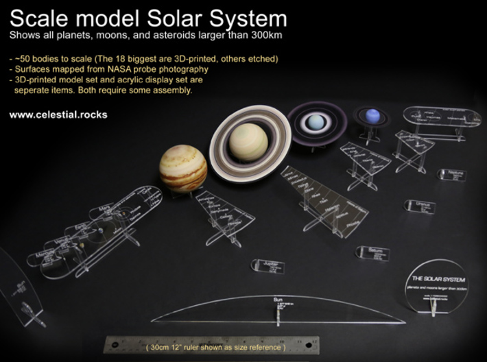 True Scale Model Solar System Moons All Planets